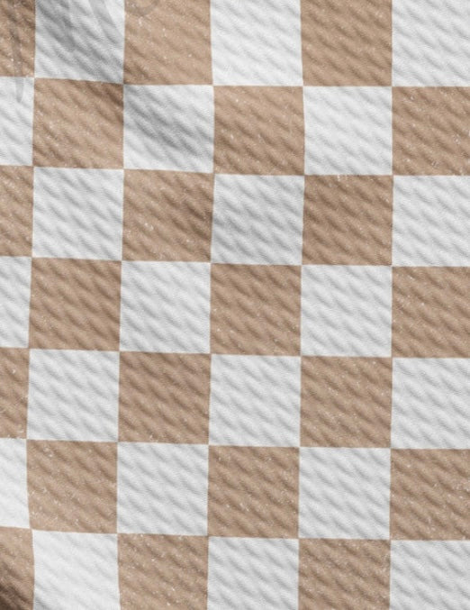 White and Beige Checks