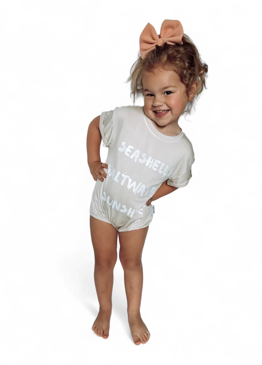 Seashells Sunshine Saltwater Bamboo Bubble Romper